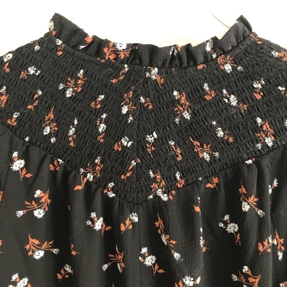 Madewell Smockneck Floral Mini Print Long Sleeve Size Smocked Wrist Size Small - Picture 11 of 14